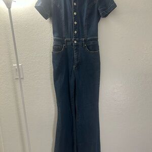 Denim Button-Up Jumpsuit